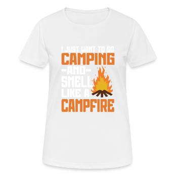 Camping Feu de camp Camper - T-shirt respirant Femme - blanc - Devant - AI Model Female 172 dark (172cm)