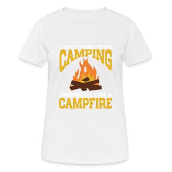 Camping Feu de camp Camper - T-shirt respirant Femme - blanc - Devant - AI Model Female 172 dark (172cm)