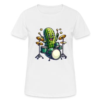 Funny Pimple Drummer Player Humorous - Women's Breathable T-Shirt - white - Front - AI Model Female 172 dark (172cm)