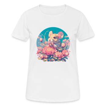 Mäuse Maus - Frauen T-Shirt atmungsaktiv - Weiß - Vorne - AI Model Female 172 dark (172cm)