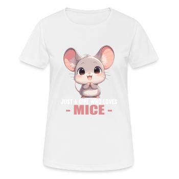 Mäuse Maus - Frauen T-Shirt atmungsaktiv - Weiß - Vorne - AI Model Female 172 dark (172cm)