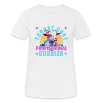 Throat Goat Retro Funny Gag Memes Unangemessener - Frauen T-Shirt atmungsaktiv - Weiß - Vorne - AI Model Female 172 dark (172cm)