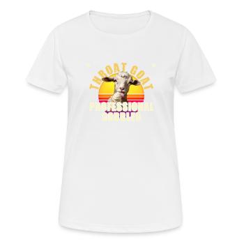 Throat Goat Retro Funny Gag Memes Unangemessener - Frauen T-Shirt atmungsaktiv - Weiß - Vorne - AI Model Female 172 dark (172cm)