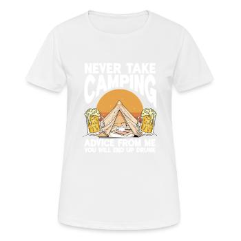 Camping Feu de camp Camper - T-shirt respirant Femme - blanc - Devant - AI Model Female 172 dark (172cm)