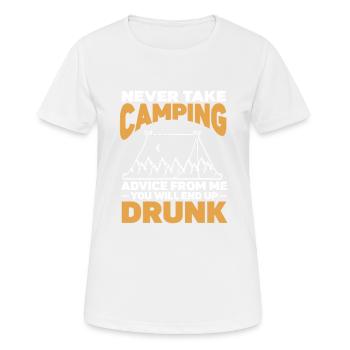 Camping Feu de camp Camper - T-shirt respirant Femme - blanc - Devant - AI Model Female 172 dark (172cm)