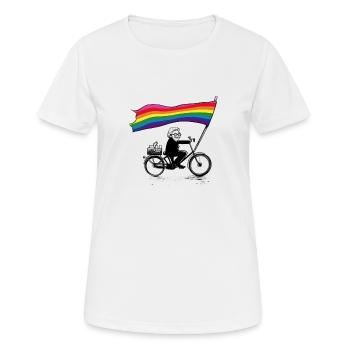 Olas contre la droite - T-shirt respirant Femme - blanc - Devant - AI Model Female 172 dark (172cm)