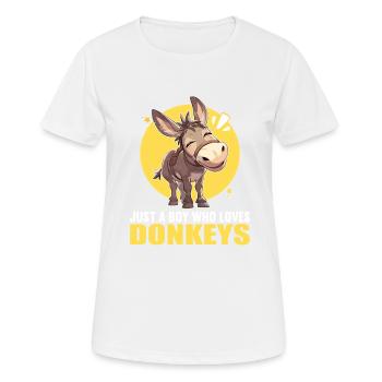 Donkey Esel - Frauen T-Shirt atmungsaktiv - Weiß - Vorne - AI Model Female 172 dark (172cm)