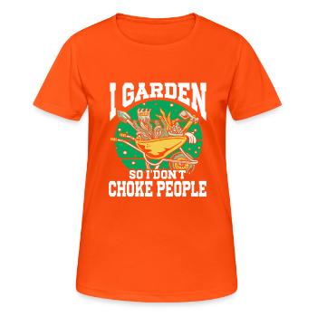 Gardening Horticulture Gardener - Frauen T-Shirt atmungsaktiv - Neonorange - Vorne - AI Model Female 172 dark (172cm)