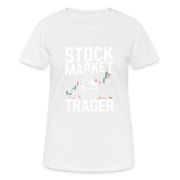 Trader boursier Graphique Trader boursier - T-shirt respirant Femme - blanc - Devant - AI Model Female 172 dark (172cm)