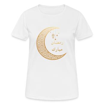 RAMADAN MUBARAK رمضان مبارك - Frauen T-Shirt atmungsaktiv - Weiß - Vorne - AI Model Female 172 dark (172cm)