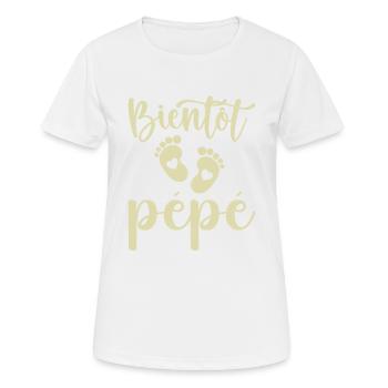 Bientôt pépé - T-shirt respirant Femme - blanc - Devant - AI Model Female 172 dark (172cm)