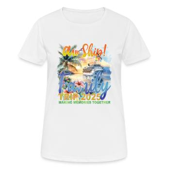 Aw Ship C’est un voyage en famille 2025 - T-shirt respirant Femme - blanc - Devant - AI Model Female 172 dark (172cm)