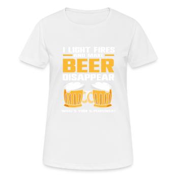 Funny Beer Brewing - Women's Breathable T-Shirt - white - Front - AI Model Female 172 dark (172cm)