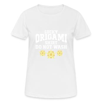 Folding Origami Artist Paper Folder Origamist - Women's Breathable T-Shirt - white - Front - AI Model Female 172 dark (172cm)