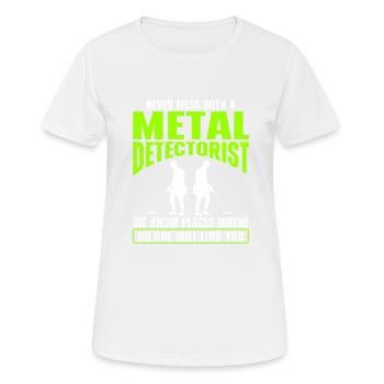 Détecteur de métaux Détection de métaux - T-shirt respirant Femme - blanc - Devant - AI Model Female 172 dark (172cm)