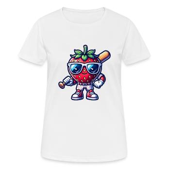 Strawberry Baseball Fun avec style - T-shirt respirant Femme - blanc - Devant - AI Model Female 172 dark (172cm)