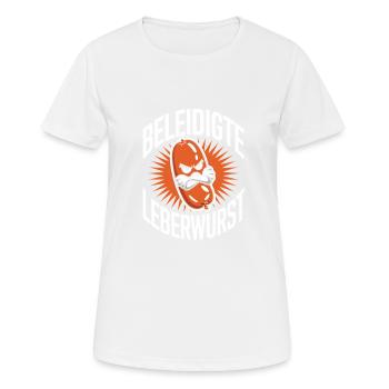 Beleidigte Leberwurst Lustig für Humorvolle - Frauen T-Shirt atmungsaktiv - Weiß - Vorne - AI Model Female 172 dark (172cm)