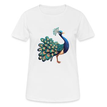 Paons Paon - T-shirt respirant Femme - blanc - Devant - AI Model Female 172 dark (172cm)