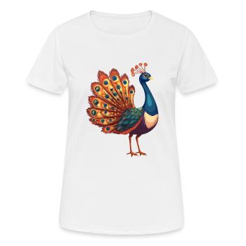 Paons Paon - T-shirt respirant Femme - blanc - Devant - AI Model Female 172 dark (172cm)