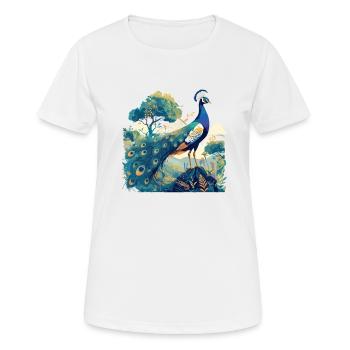 Paons Paon - T-shirt respirant Femme - blanc - Devant - AI Model Female 172 dark (172cm)