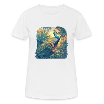 Paons Paon - T-shirt respirant Femme - blanc - Devant - AI Model Female 172 dark (172cm)