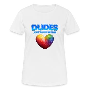 Dudes Just Taste Better Pride Month LGBTQ Gay - Women's Breathable T-Shirt - white - Front - AI Model Female 172 dark (172cm)