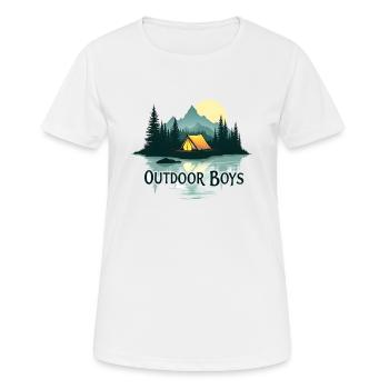 Nature Outdoor Boys, Scout, Boy Scout, Adventure - Women's Breathable T-Shirt - white - Front - AI Model Female 172 dark (172cm)