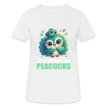 Paons Paon - T-shirt respirant Femme - blanc - Devant - AI Model Female 172 dark (172cm)