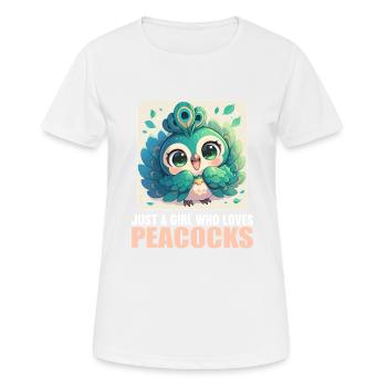 Paons Paon - T-shirt respirant Femme - blanc - Devant - AI Model Female 172 dark (172cm)