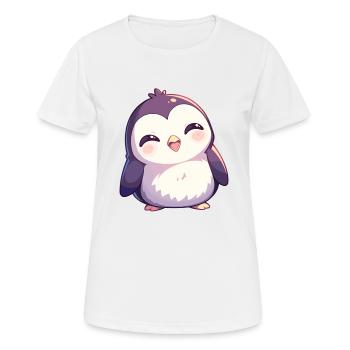 Pinguine Pinguin - Frauen T-Shirt atmungsaktiv - Weiß - Vorne - AI Model Female 172 dark (172cm)