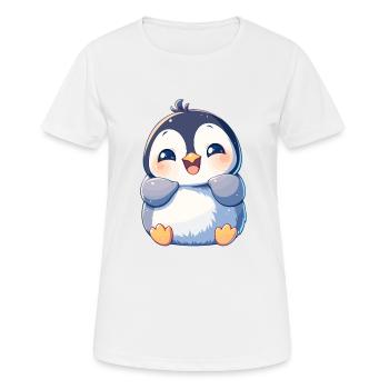 Pinguine Pinguin - Frauen T-Shirt atmungsaktiv - Weiß - Vorne - AI Model Female 172 dark (172cm)
