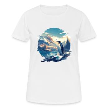 Pinguine Pinguin - Frauen T-Shirt atmungsaktiv - Weiß - Vorne - AI Model Female 172 dark (172cm)