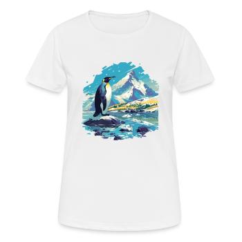 Pinguine Pinguin - Frauen T-Shirt atmungsaktiv - Weiß - Vorne - AI Model Female 172 dark (172cm)