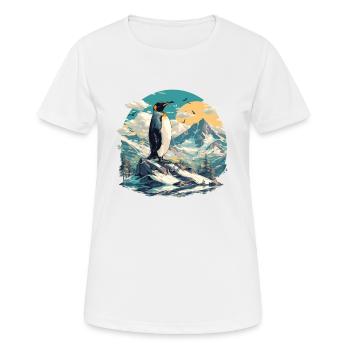 Pinguine Pinguin - Frauen T-Shirt atmungsaktiv - Weiß - Vorne - AI Model Female 172 dark (172cm)
