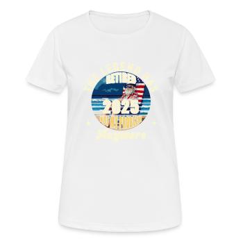 Retiree 2025 Retirement Retirement Pension USA Flag - Women's Breathable T-Shirt - white - Front - AI Model Female 172 dark (172cm)