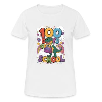 100e jour d’école 100 jour d’école des enfants - T-shirt respirant Femme - blanc - Devant - AI Model Female 172 dark (172cm)