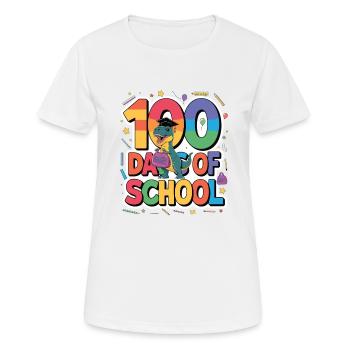 100e jour d’école 100 jour d’école des enfants - T-shirt respirant Femme - blanc - Devant - AI Model Female 172 dark (172cm)