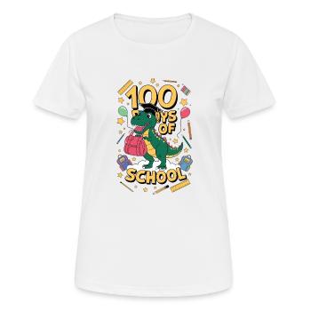 100e jour d’école 100 jour d’école des enfants - T-shirt respirant Femme - blanc - Devant - AI Model Female 172 dark (172cm)