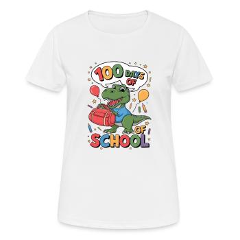 100e jour d’école 100 jour d’école des enfants - T-shirt respirant Femme - blanc - Devant - AI Model Female 172 dark (172cm)