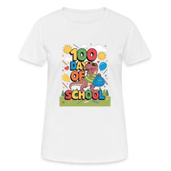 100e jour d’école 100 jour d’école des enfants - T-shirt respirant Femme - blanc - Devant - AI Model Female 172 dark (172cm)