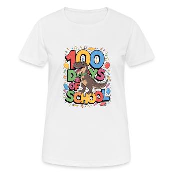 100e jour d’école 100 jour d’école des enfants - T-shirt respirant Femme - blanc - Devant - AI Model Female 172 dark (172cm)