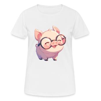 Schweine Schwein - Frauen T-Shirt atmungsaktiv - Weiß - Vorne - AI Model Female 172 dark (172cm)