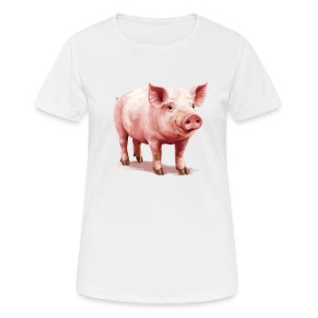 Cochon Cochon - T-shirt respirant Femme - blanc - Devant - AI Model Female 172 dark (172cm)