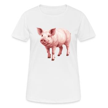 Cochon Cochon - T-shirt respirant Femme - blanc - Devant - AI Model Female 172 dark (172cm)