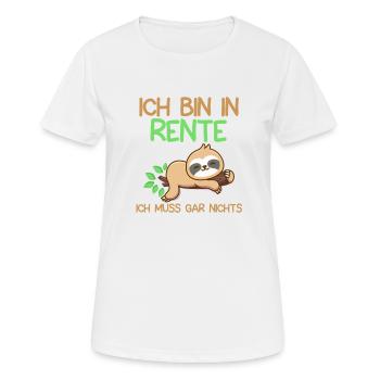 Ruhestand Pension Rente Faultier Rentner - Frauen T-Shirt atmungsaktiv - Weiß - Vorne - AI Model Female 172 dark (172cm)