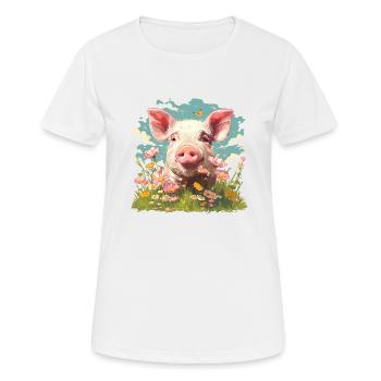 Cochon Cochon - T-shirt respirant Femme - blanc - Devant - AI Model Female 172 dark (172cm)