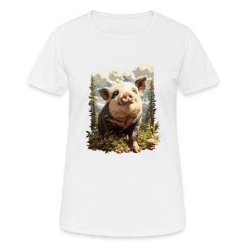 Cochon Cochon - T-shirt respirant Femme - blanc - Devant - AI Model Female 172 dark (172cm)