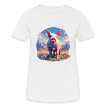 Cochon Cochon - T-shirt respirant Femme - blanc - Devant - AI Model Female 172 dark (172cm)