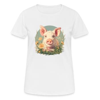 Cochon Cochon - T-shirt respirant Femme - blanc - Devant - AI Model Female 172 dark (172cm)