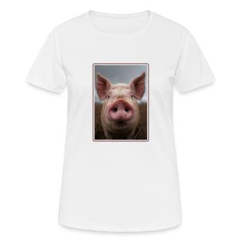 Schweine Schwein - Frauen T-Shirt atmungsaktiv - Weiß - Vorne - AI Model Female 172 dark (172cm)